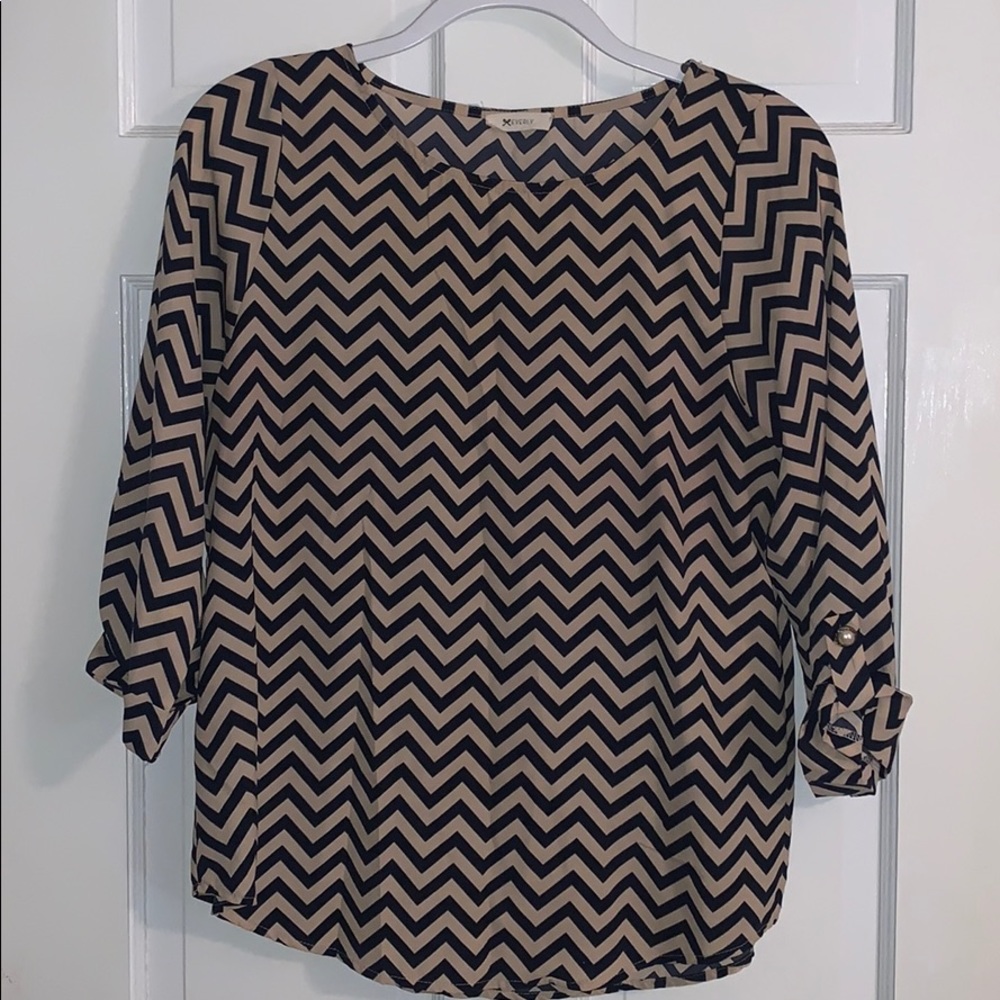 Navy chevron blouse